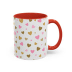 Pink & Gold Heart Accent Coffee Mug — Romantic Valentine’s Tea & Coffee Cup