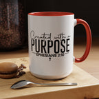 Created with a Purpose Ceramic Mug — Inspirational Ephesians 2:10 Coffee Cup