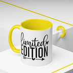 Limited Edition Accent Coffee Mug — Pink Interior, 'Limited Edition' Graphic (11/15oz)