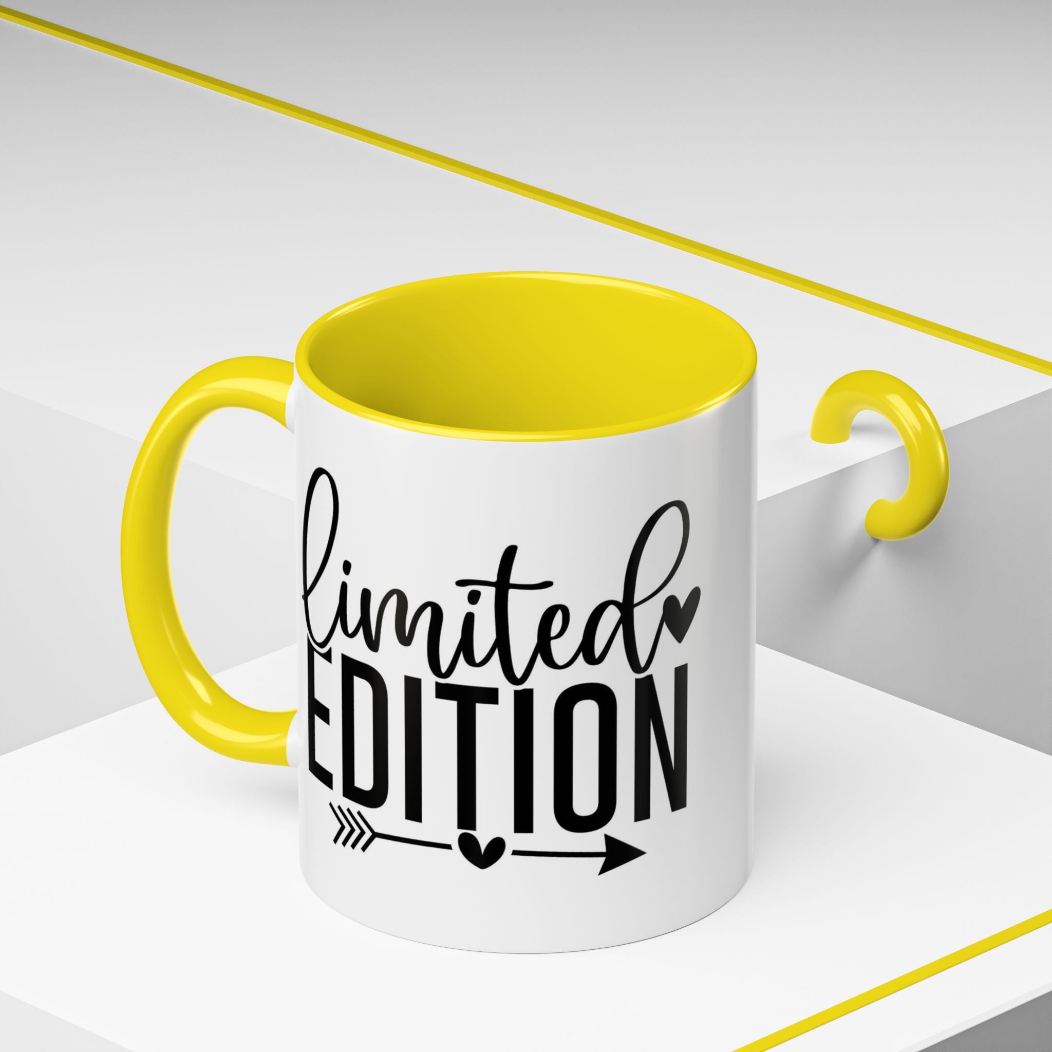 Limited Edition Accent Coffee Mug — Pink Interior, 'Limited Edition' Graphic (11/15oz)