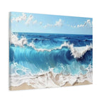 Ocean Waves Matte Canvas Wall Art — Blue Seascape Stretched Canvas
