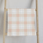 Peach Plaid Hand Towel — Soft Farmhouse Kitchen Accent