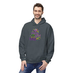 Mardi Gras Mask Hoodie — Purple Green Gold Carnival Pullover