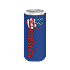 Slim Can Cooler — 'Merica Patriotic Peace Sign Design (4th of July, Memorial Day)