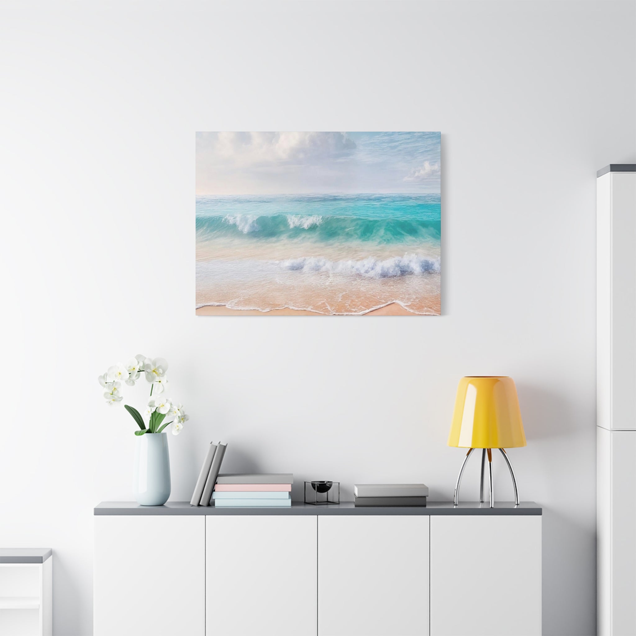 Seaside Waves Matte Canvas Print — Tranquil Beach Wall Art, Stretched 1.25"