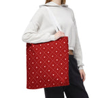 Valentine Red Diamond Heart Tote Bag — All-Over Print Canvas Shopper