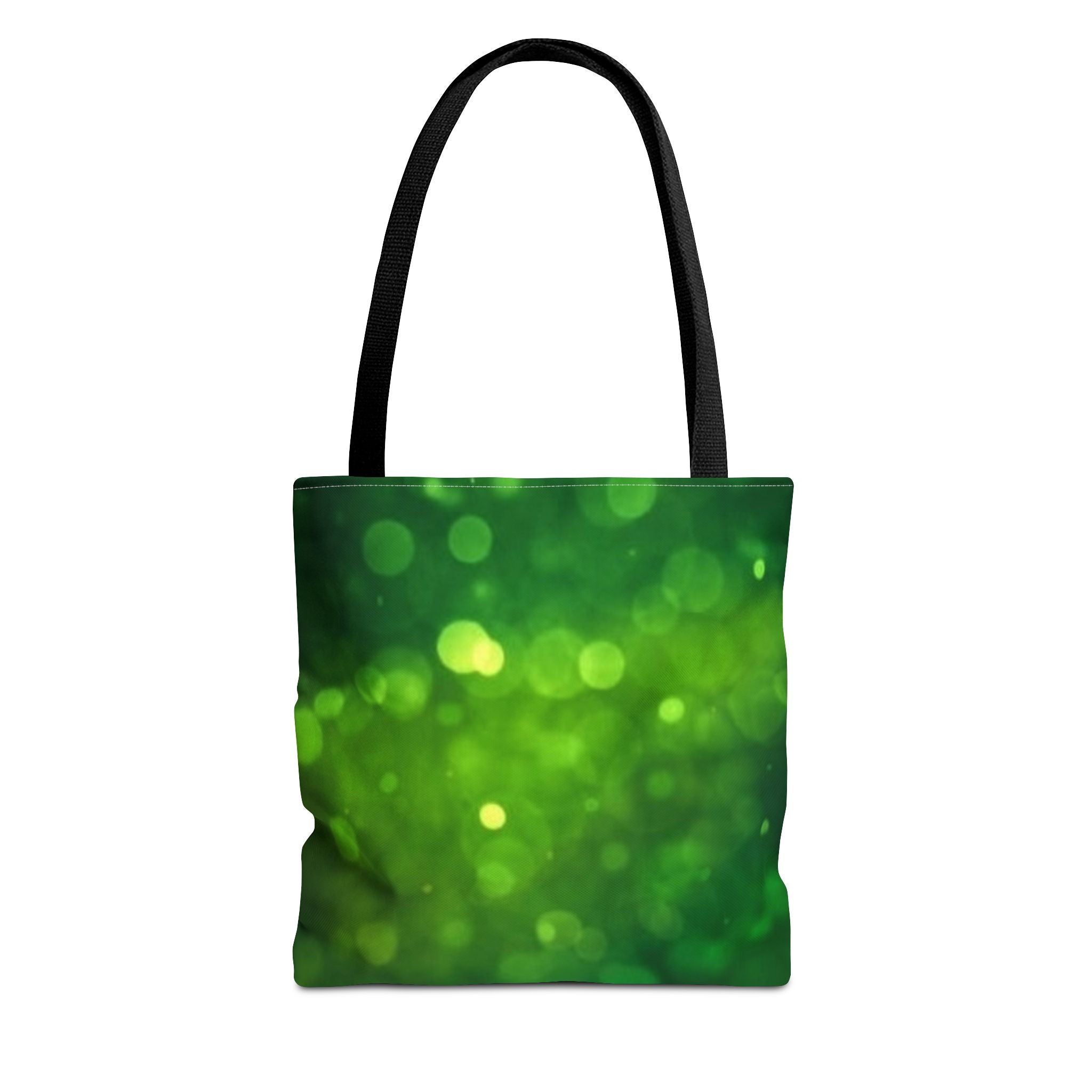 Green Bokeh Tote Bag — Sparkling Nature-Inspired All-Over Print Tote