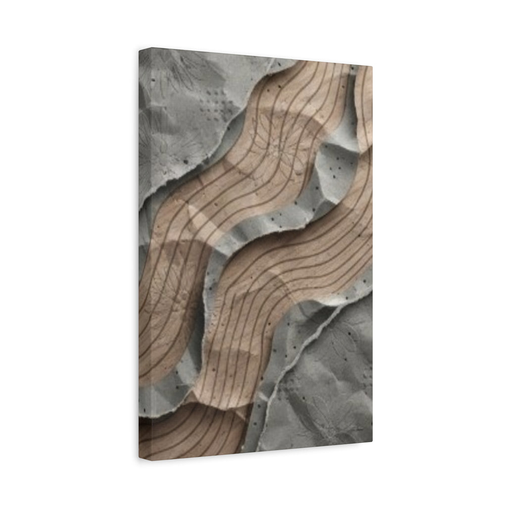 Abstract Textured Waves Matte Canvas Wall Art, Stretched 1.25"