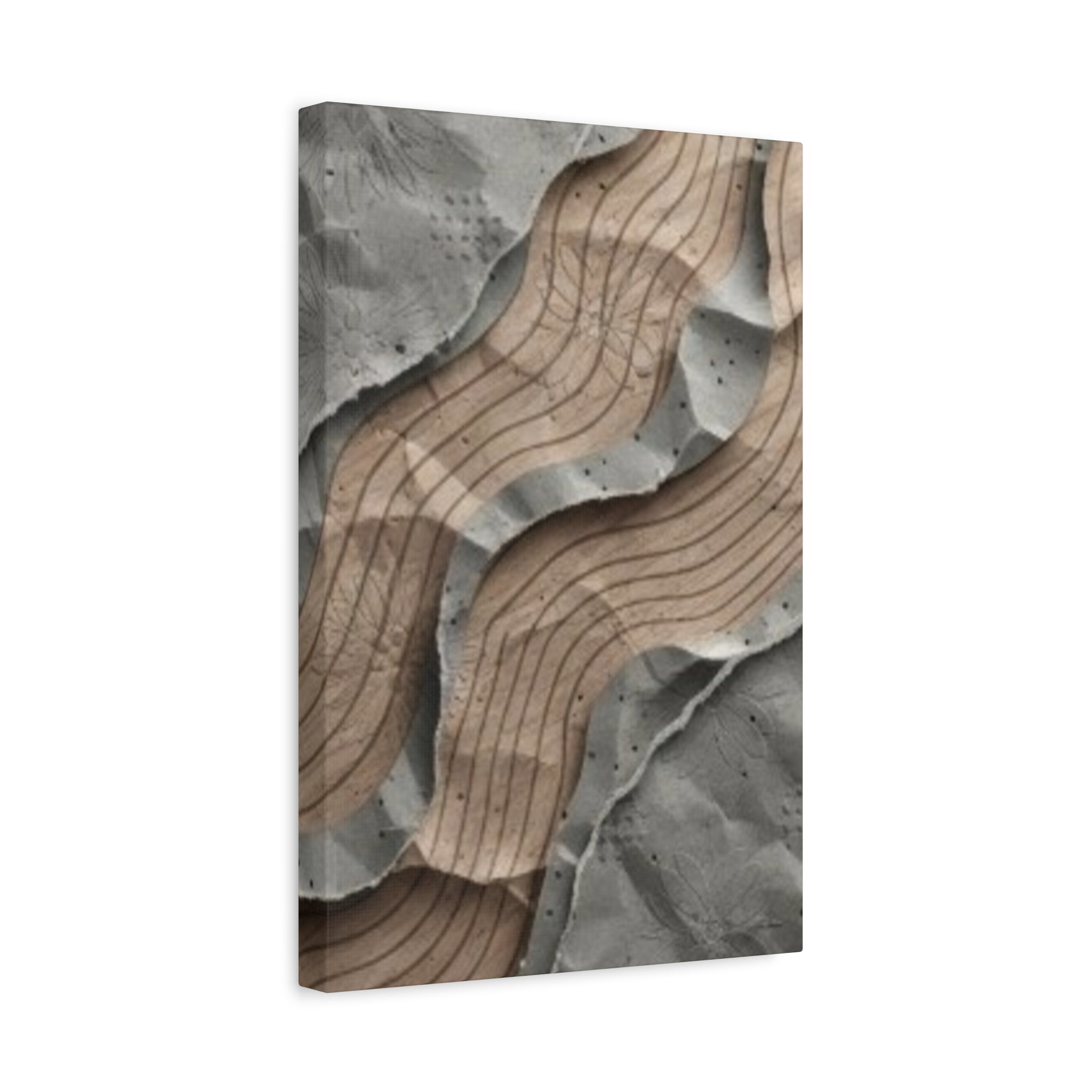 Abstract Textured Waves Matte Canvas Wall Art, Stretched 1.25"
