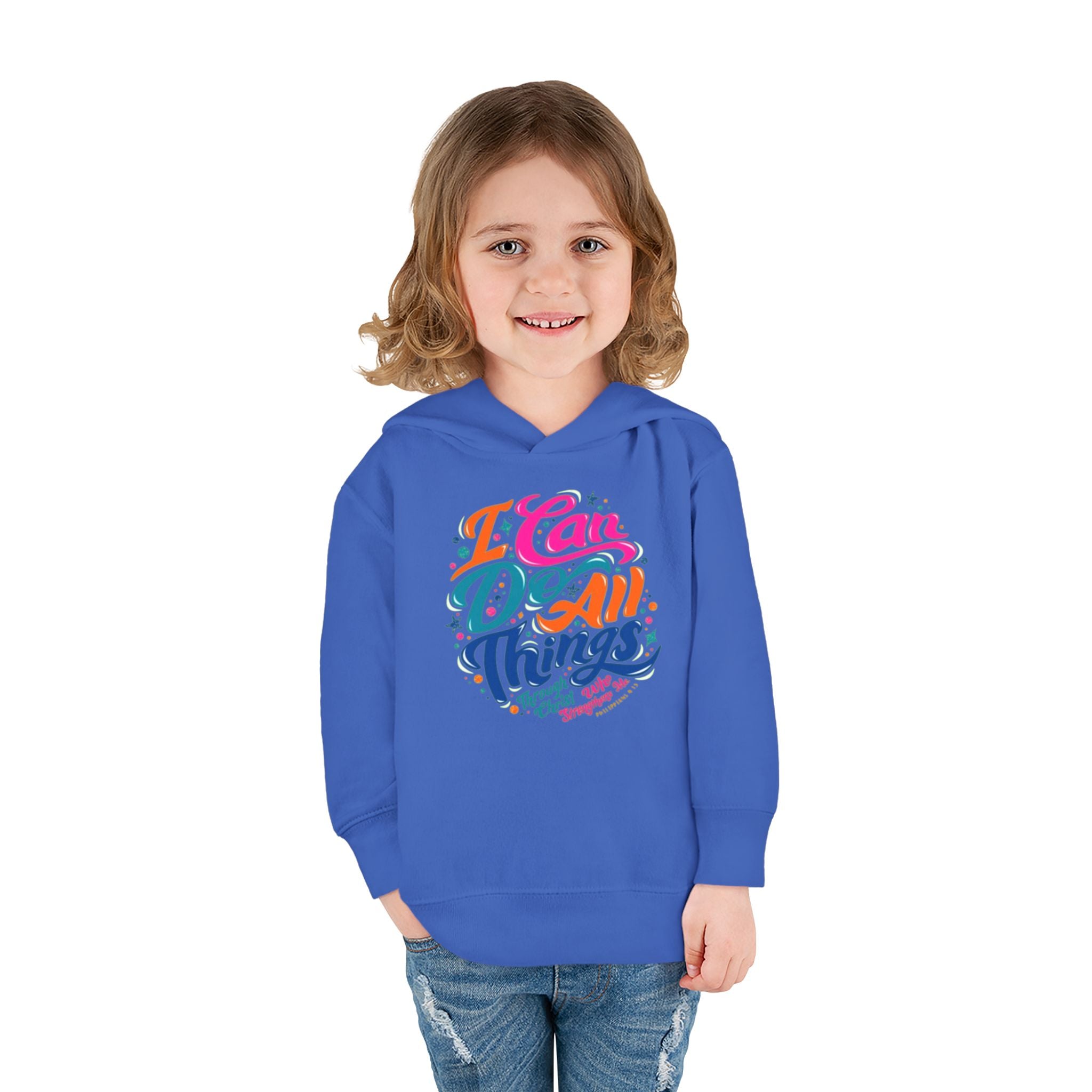 Toddler Pullover Fleece Hoodie- "I Can Do All Things"