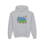 Youth Hoodie — "Stay Wild" Graffiti Daisy Streetwear