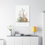 Home Sweet Home Canvas Wall Art — Pastel Vases Still Life Matte Stretched Canvas