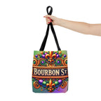 Bourbon St. Parade Tote Bag — Mardi Gras Fleur-de-Lis All-Over Print