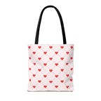 Heart Pattern Tote Bag — Pink Red Valentine Shopper