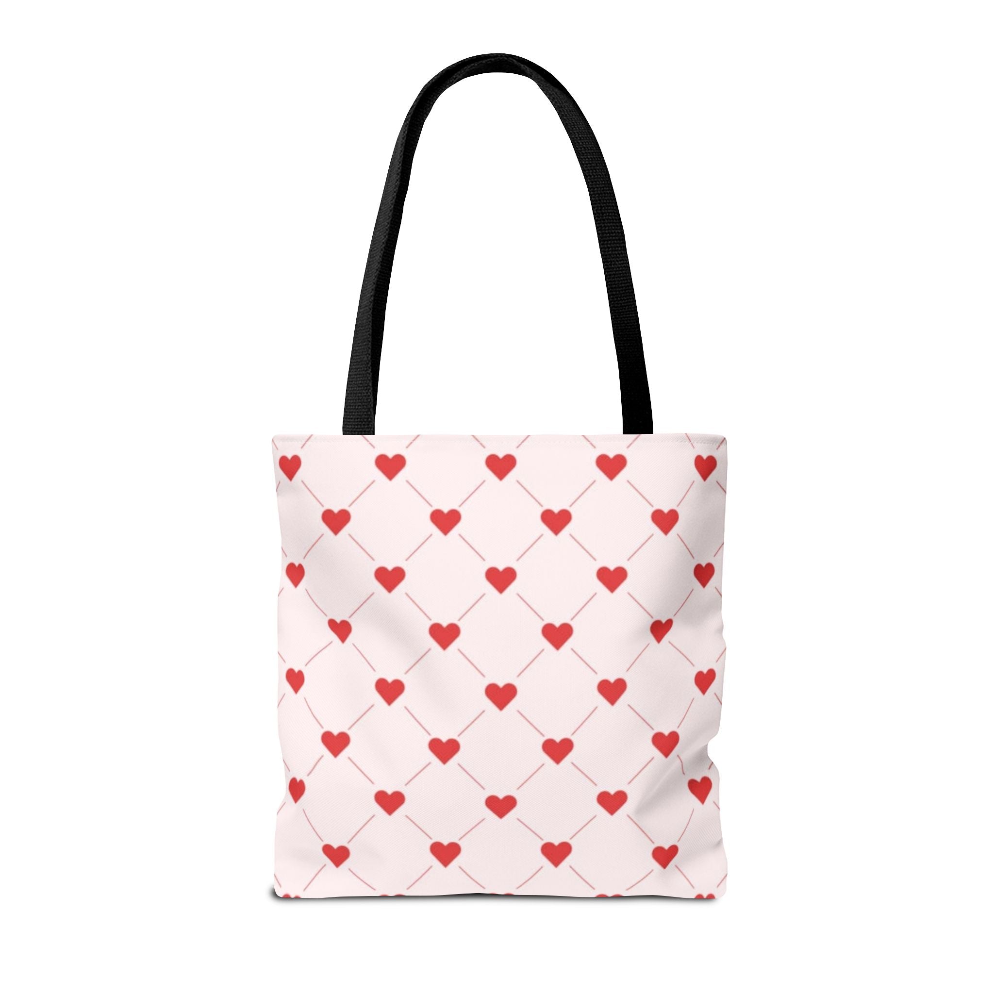 Heart Pattern Tote Bag — Pink Red Valentine Shopper