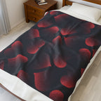 Red Heart Pattern Velveteen Plush Blanket — Cozy Romantic Throw for Valentine’s Day