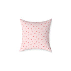 Heart Confetti Square Pillow — Pink Decorative Throw Pillow for Valentine’s Day & Romantic Home Decor