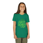 Youth Tee — Happy St. Patrick's Day Green Lettering Kids Shirt