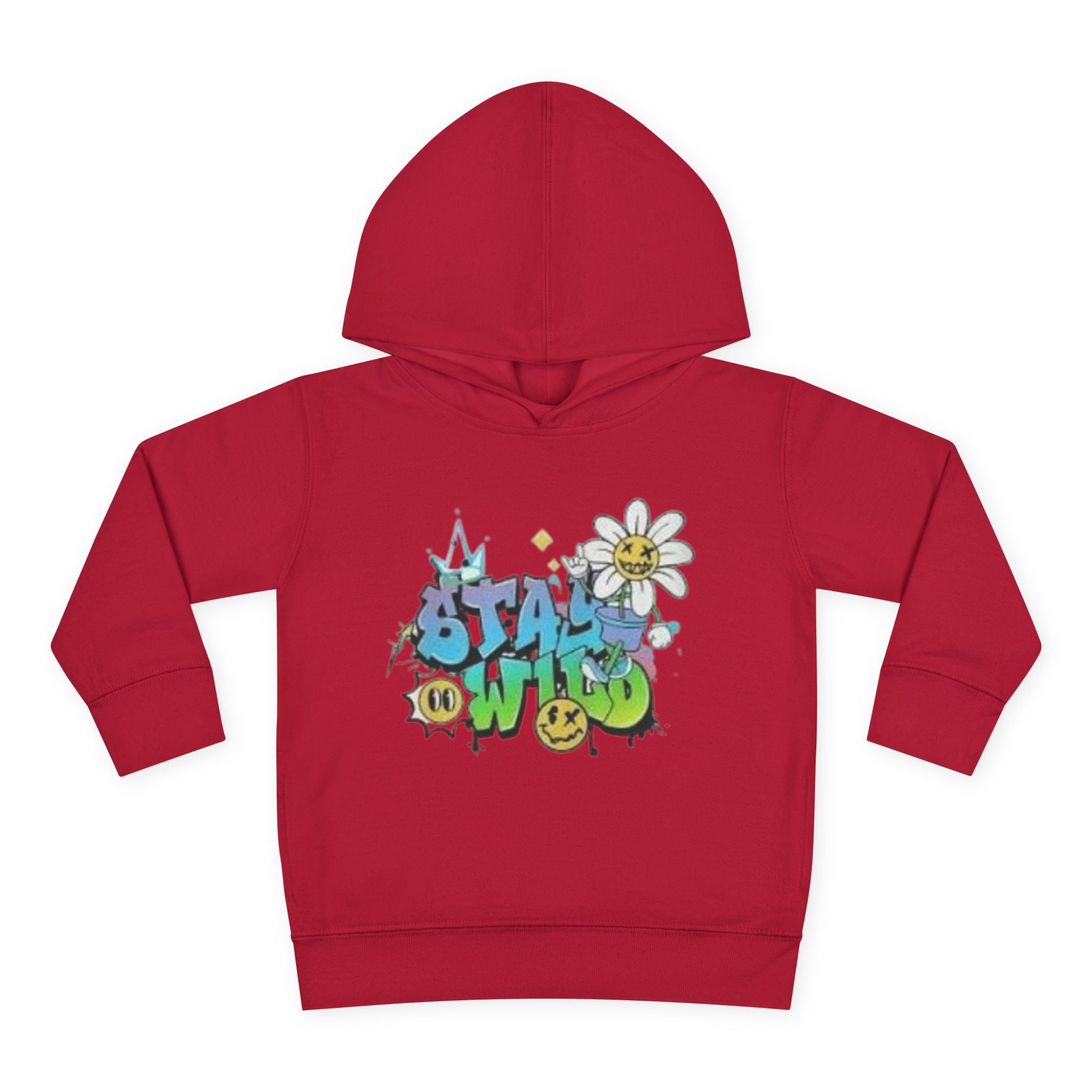 Toddler Hoodie — 'Stay Wild' Graffiti Daisy Pullover