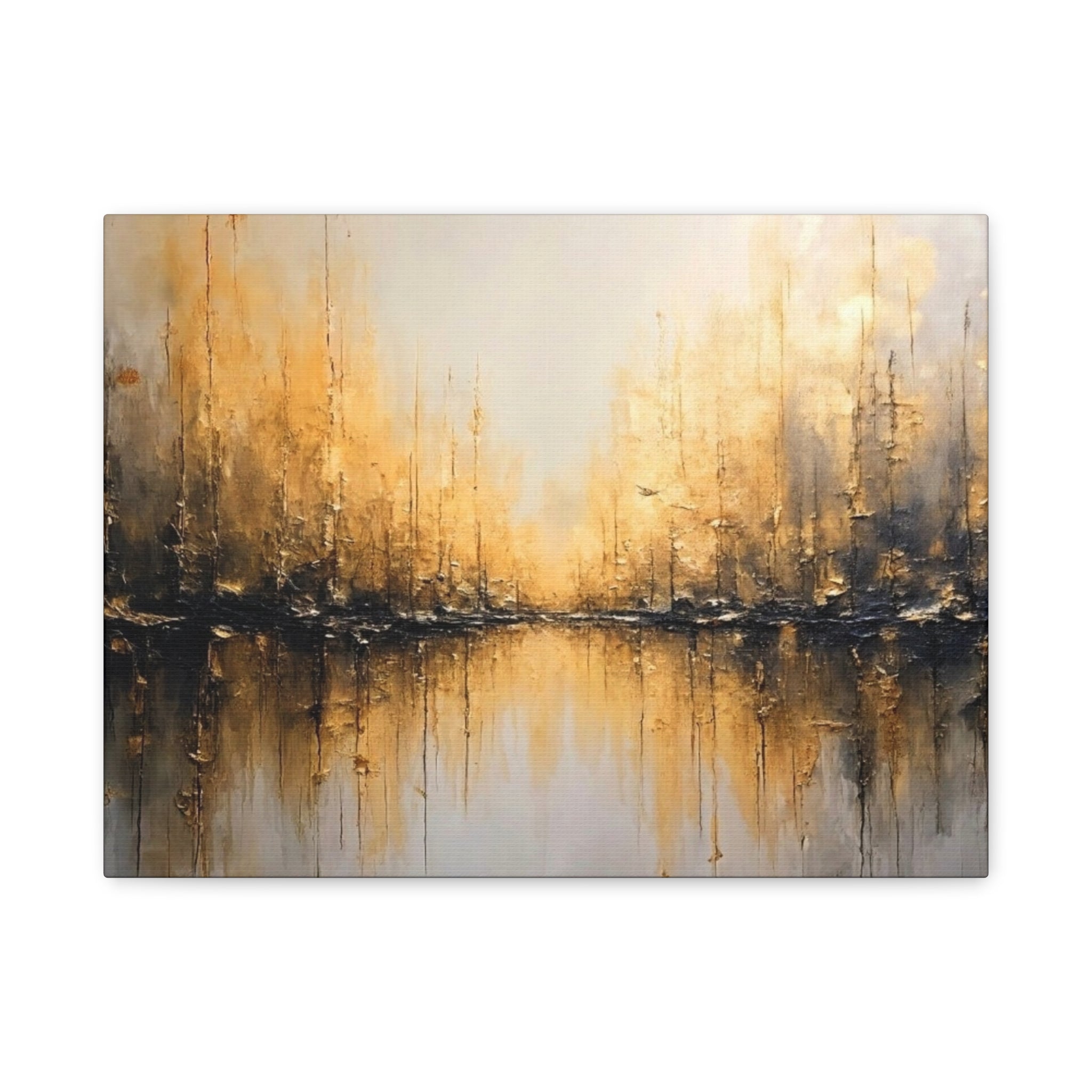 Abstract Gold Landscape Canvas Wall Art — Matte Stretched 1.25"