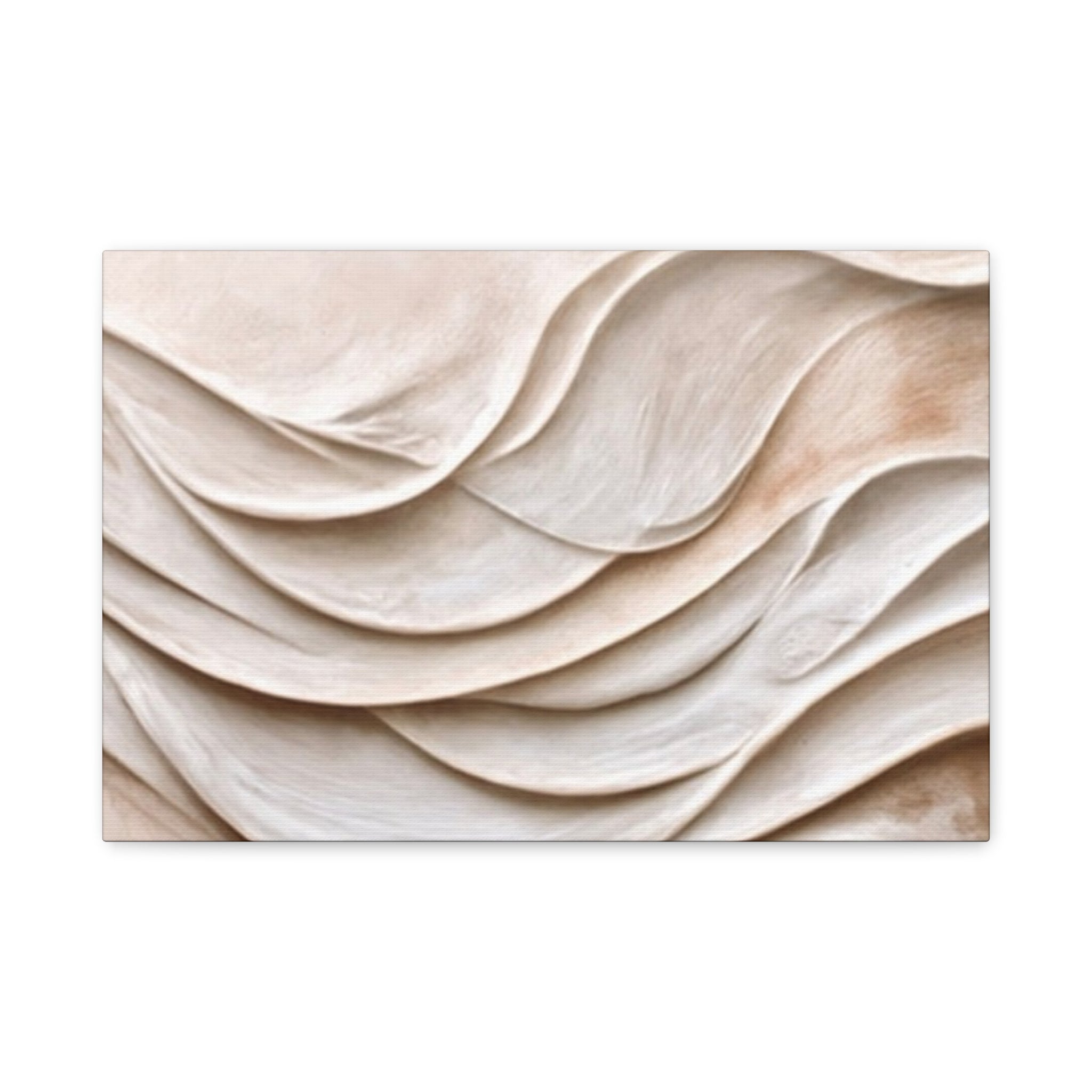 Neutral Abstract Wave Texture Matte Canvas Wall Art