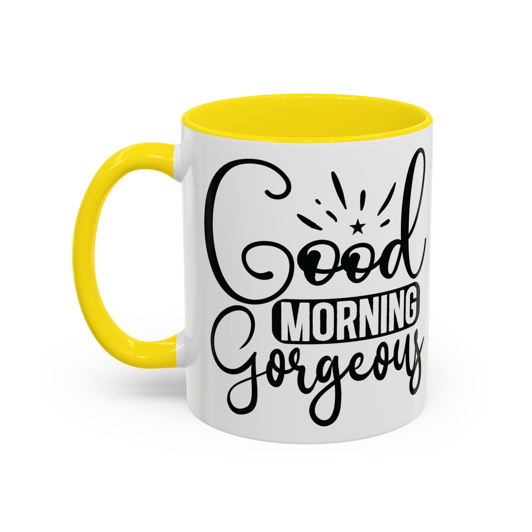 Good Morning Gorgeous Accent Coffee Mug – 11/15oz Pink Interior