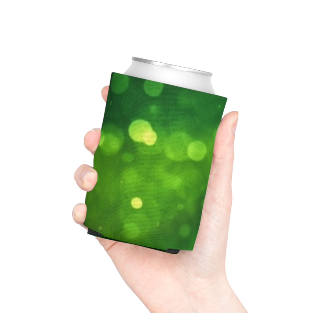 Green Bokeh Can Cooler – Insulated Beverage Koozie