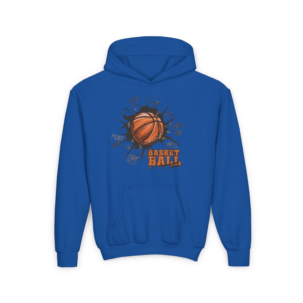 Youth Basketball Hoodie – "Basket Ball" Graphic Pullover for Kids