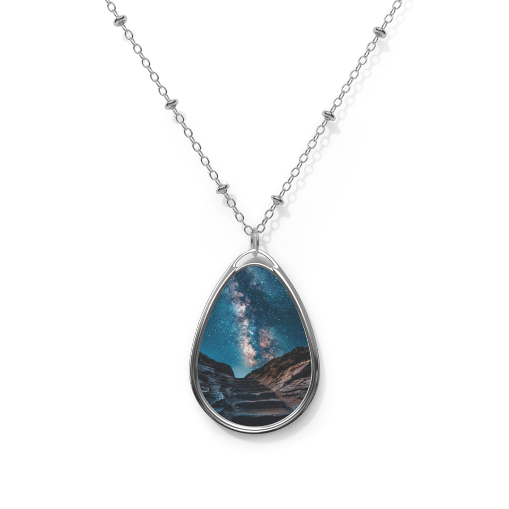 Milky Way Oval Pendant Necklace — Stargazer Photo Locket