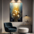 Golden Glow Elegant Flower Wall Art