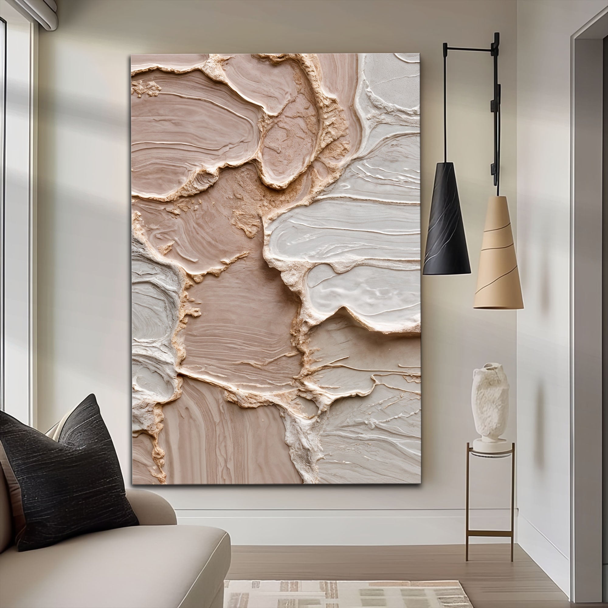 Ivory Minimalist Abstract Wall Art