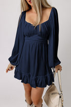 Navy Long Sleeve Mini Dress