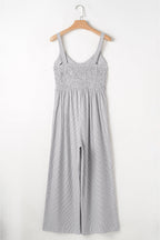 Sleeveless Striped Wide Leg Jumpsuit