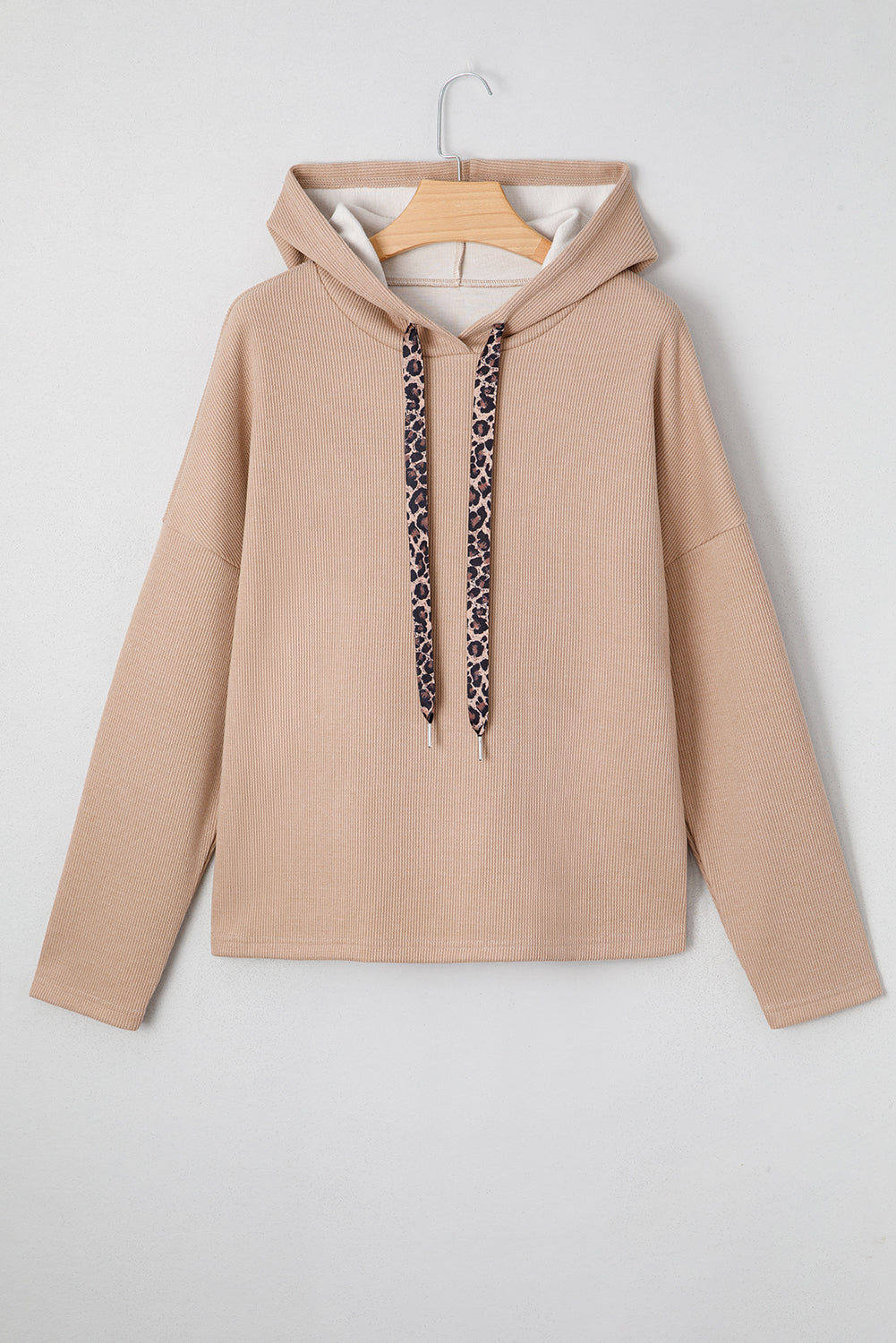 Leopard Drawstring Baggy Hoodie