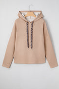 Leopard Drawstring Baggy Hoodie