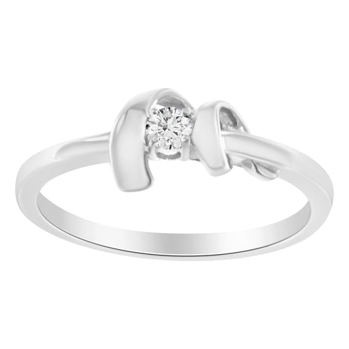 10K White Gold Diamond Promise Ring (1/10 Cttw, H-I Color, SI2-I1 Clarity)-1