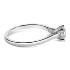 14K White Gold 7/8 Cttw Lab Grown Diamond Solitaire Cathedral Style Engagement Ring (F-G Color, VS1-VS2 Clarity)-1