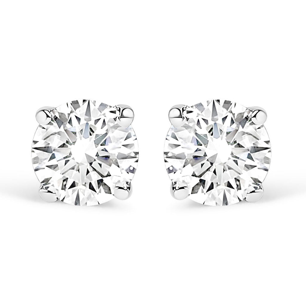 14K Gold 1/2 Cttw Lab Grown Diamond Solitaire Stud Earrings-4