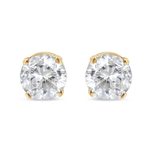 14K Yellow Gold 1/2 Cttw Round-Cut Diamond Solitaire Stud Earrings (O-P Color, SI2-I1 Clarity)-1