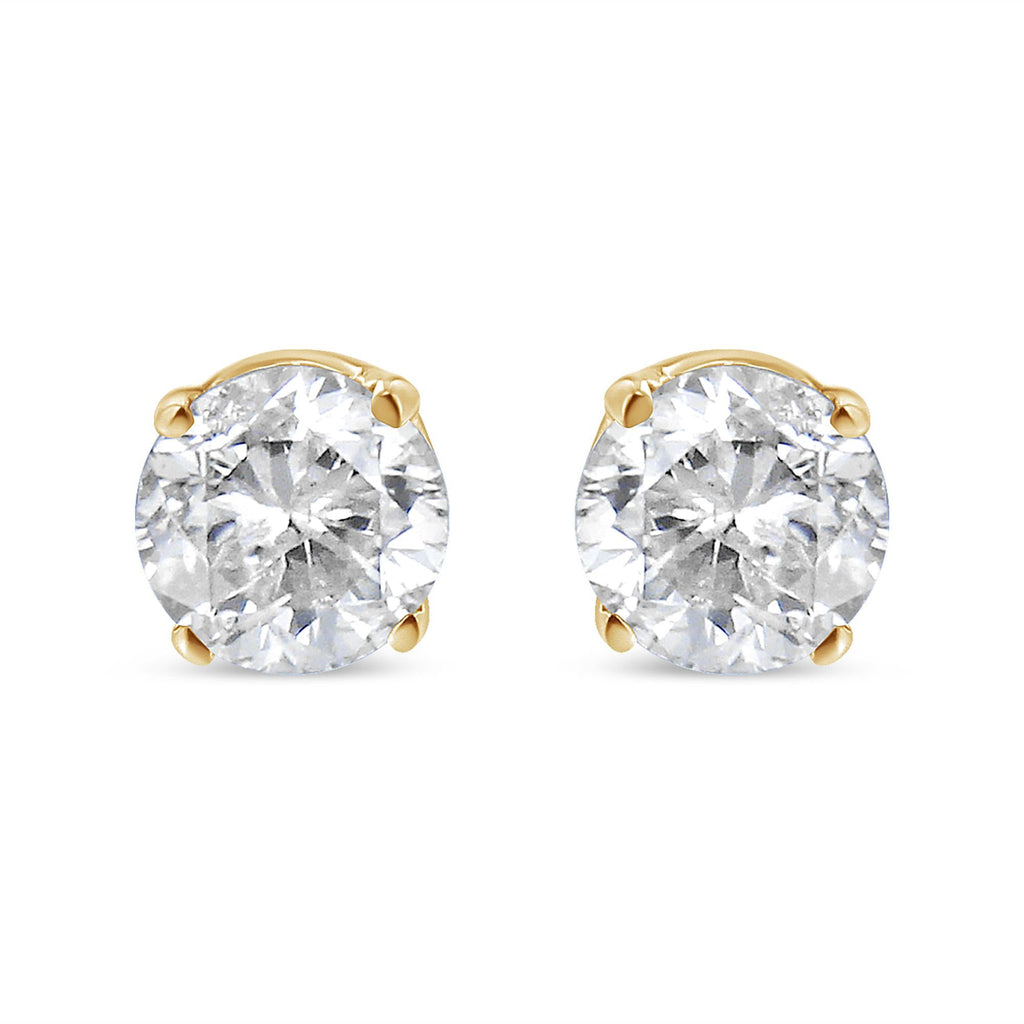 14K Yellow Gold 1/2 Cttw Round-Cut Diamond Solitaire Stud Earrings (O-P Color, SI2-I1 Clarity)-2