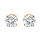 AGS Certified 14K Yellow Gold 1/2 Cttw 4 Prong Set Brilliant Round-Cut Solitaire Diamond Push Back Stud Earrings (O-P, Color, SI2-I1 Clarity)-1