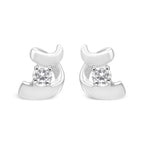 .925 Sterling Silver Round Cut Diamond Fashion Earrings (0.10 cttw, I-J Color, I2-I3 Clarity)-1