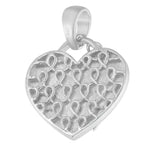 .925 Sterling Silver 1/10 cttw Diamond Heart Pendant Necklace (H-I, I1-I2)-1