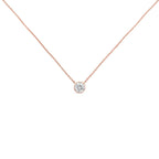 Sterling Silver Bezel-Set Diamond Solitaire Pendant Necklace (1/3 cttw, H-I Color, I1-I2 Clarity)-3