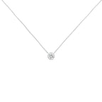 Sterling Silver Bezel-Set Diamond Solitaire Pendant Necklace (1/3 cttw, H-I Color, I1-I2 Clarity)-4