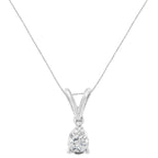 10K White Gold 1/5 cttw Diamond Pear Pendant Necklace (H-I, SI1-SI2)-1