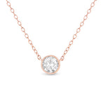 .925 Sterling Silver 1/2 Cttw Diamond Bezel 18" Pendant Necklace (I-J Color, I2-I3 Clarity)-3