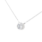 .925 Sterling Silver 1/2 Cttw Diamond Bezel 18" Pendant Necklace (I-J Color, I2-I3 Clarity)-4