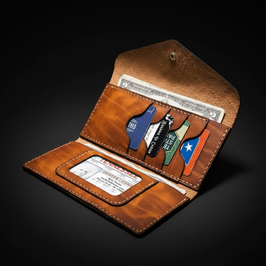 Sugar Land Leather Clutch Wallet for Women – Chestnut Brown | Handmade in USA-0