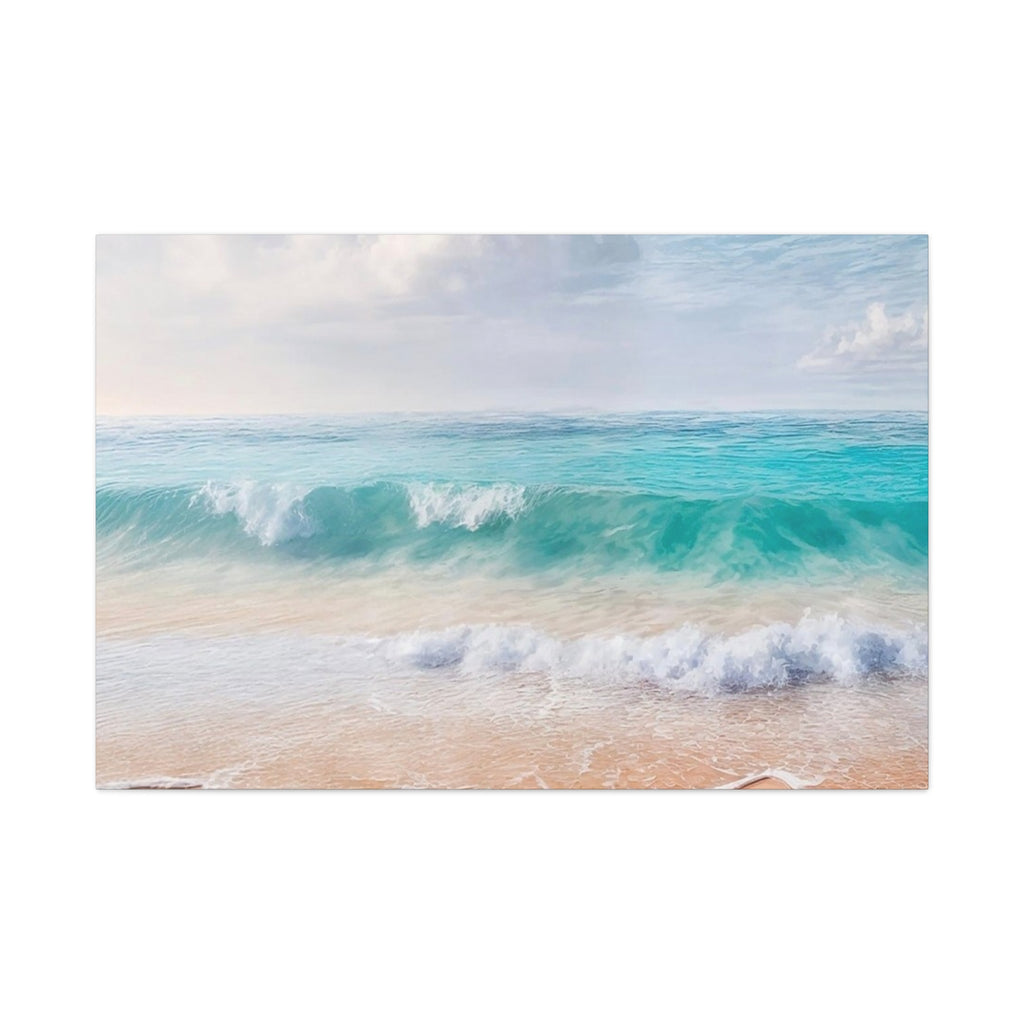 Seaside Waves Matte Canvas Print — Tranquil Beach Wall Art, Stretched 1.25"